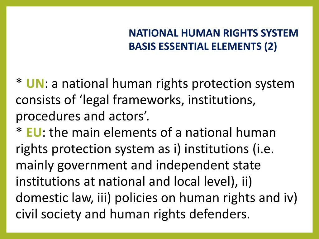 national human rights system basis essential 1