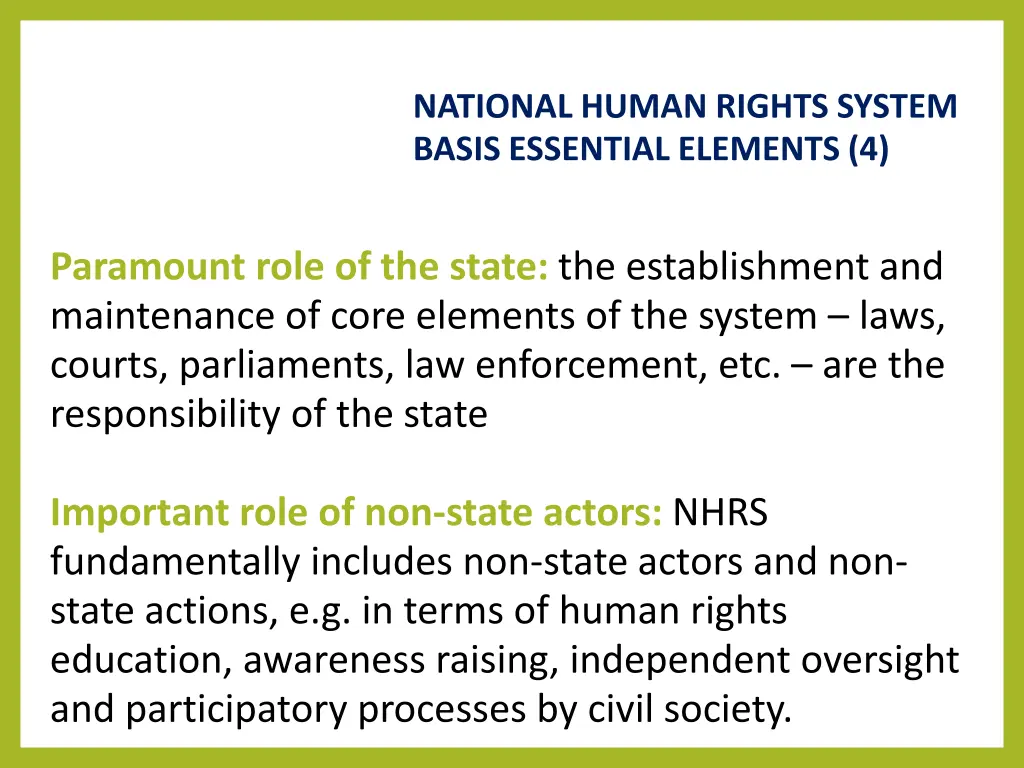 national human rights system basis essential 3