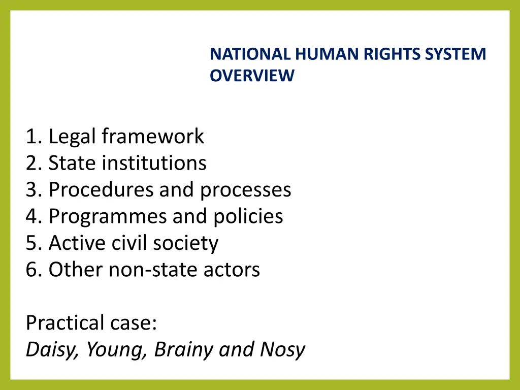 national human rights system overview