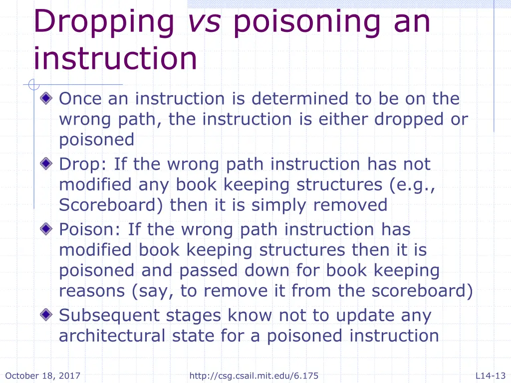 dropping vs poisoning an instruction