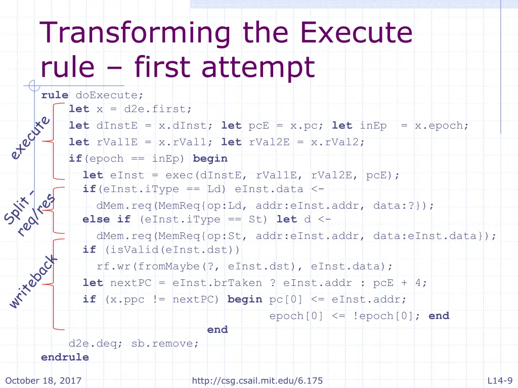 transforming the execute rule first attempt rule