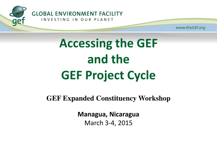 accessing the gef and the gef project cycle