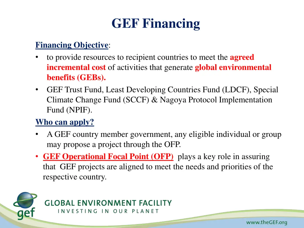 gef financing