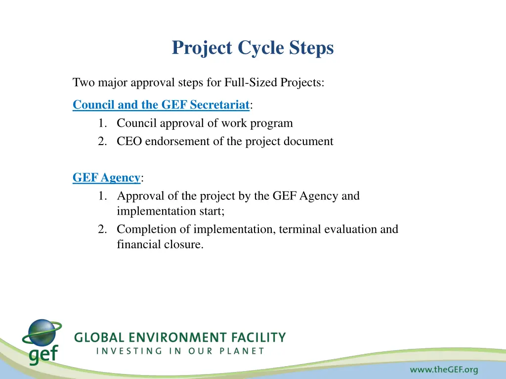 project cycle steps