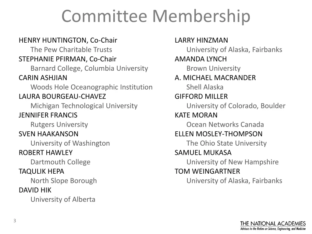 committee membership