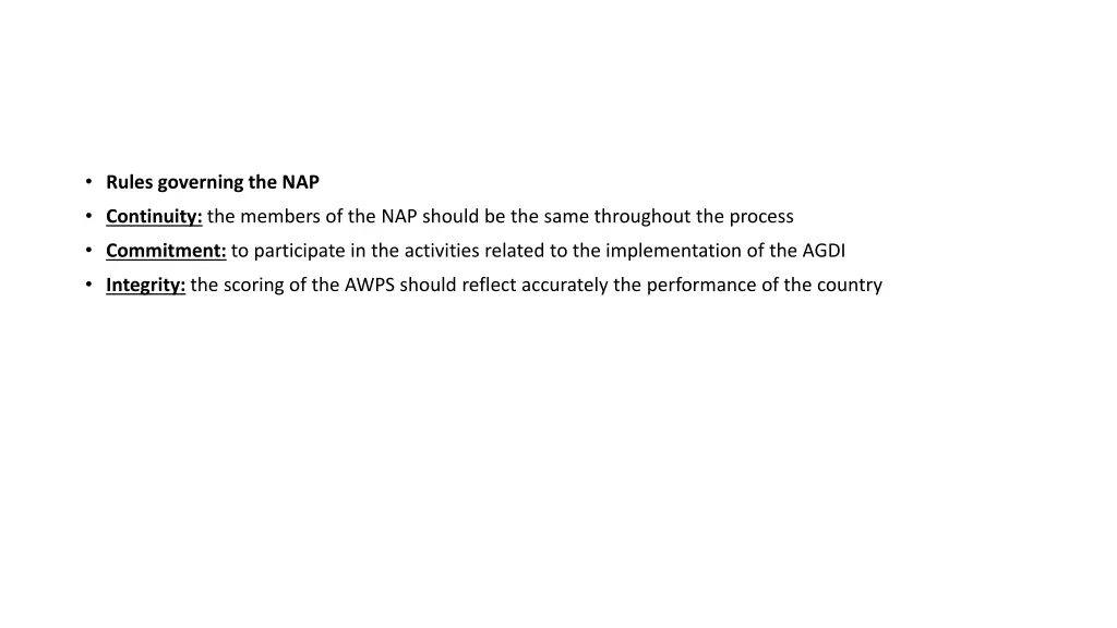 rules governing the nap continuity the members