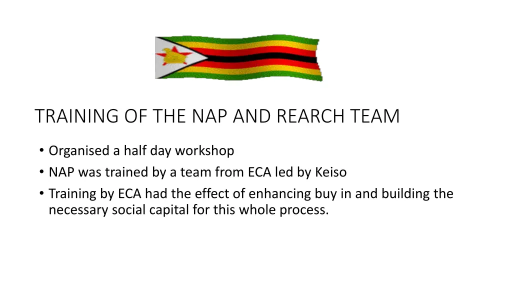 training of the nap and rearch team