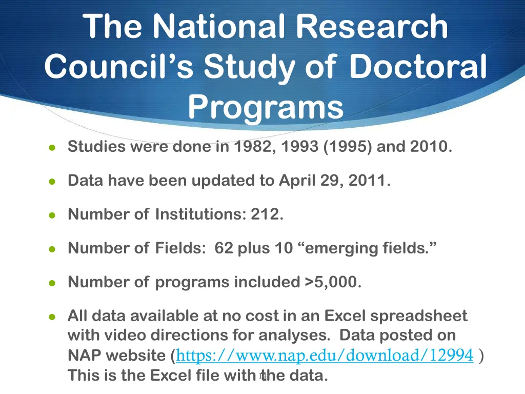 the national research council s study of doctoral