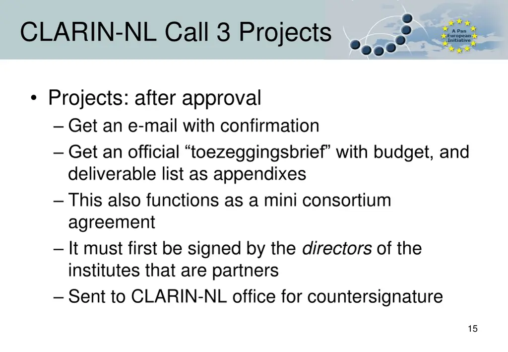 clarin nl call 3 projects