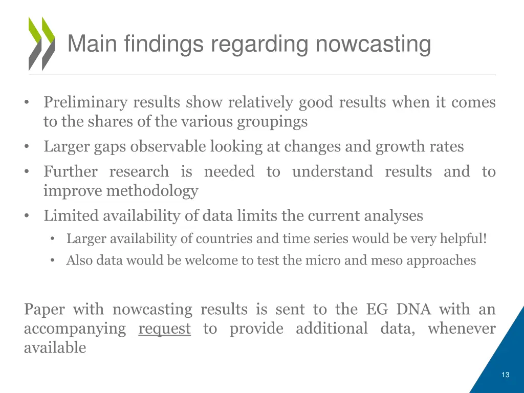 main findings regarding nowcasting