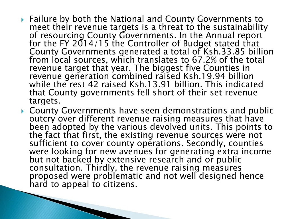 failure by both the national and county