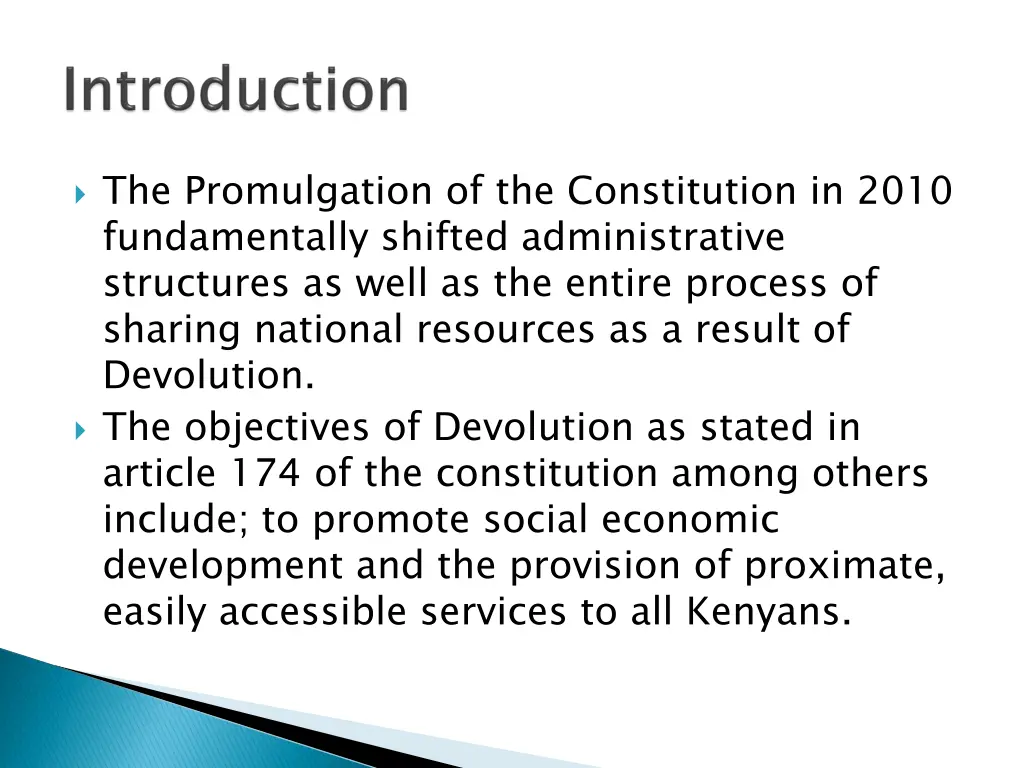 the promulgation of the constitution in 2010