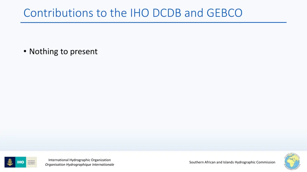 contributions to the iho dcdb and gebco