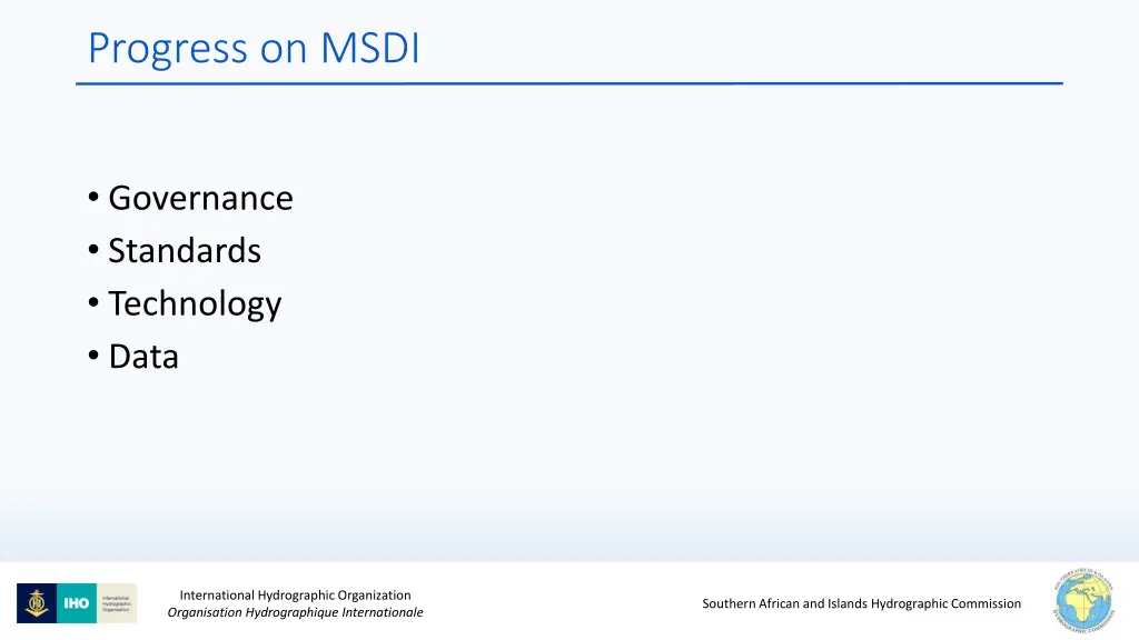 progress on msdi