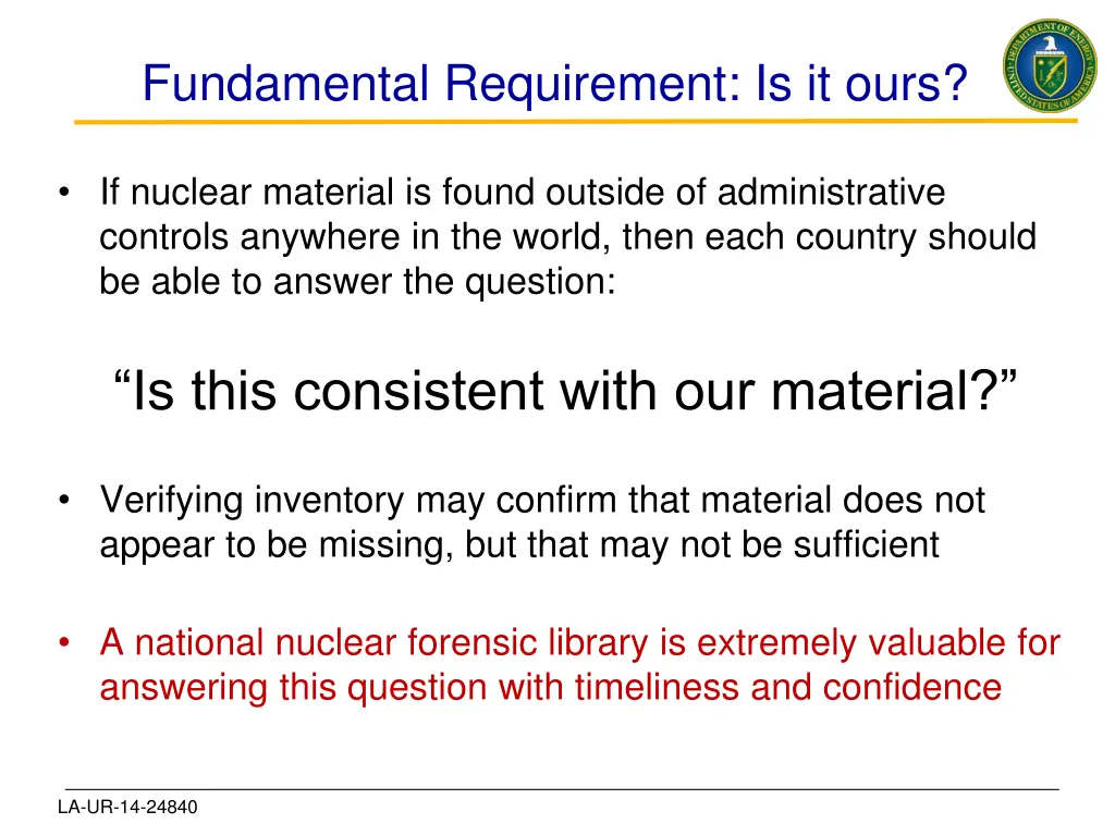 fundamental requirement is it ours