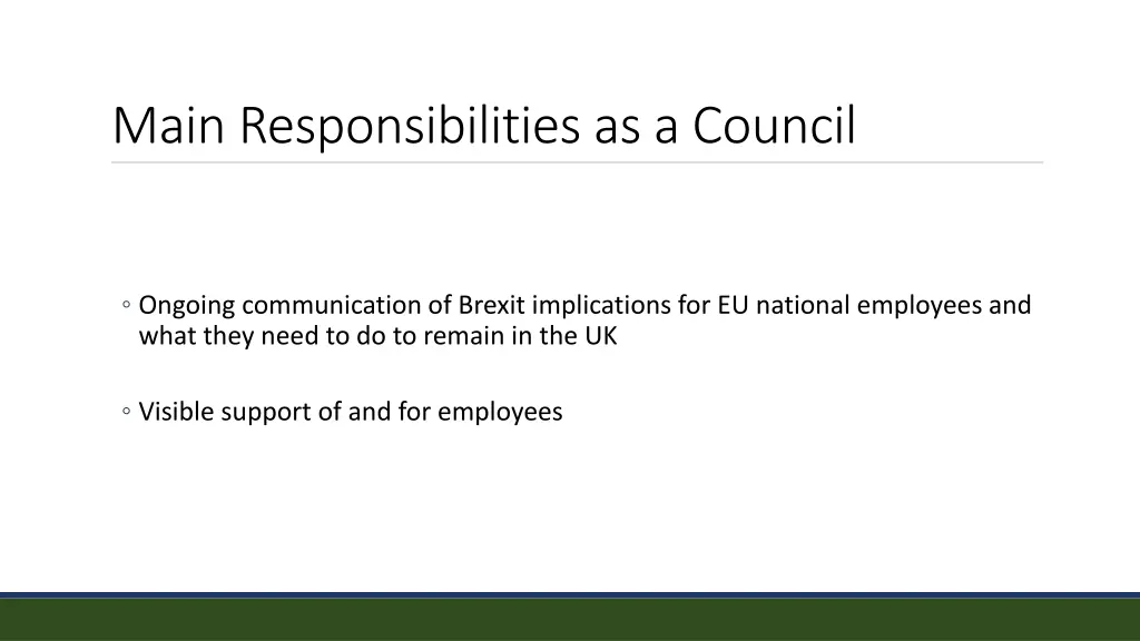 main responsibilities as a council