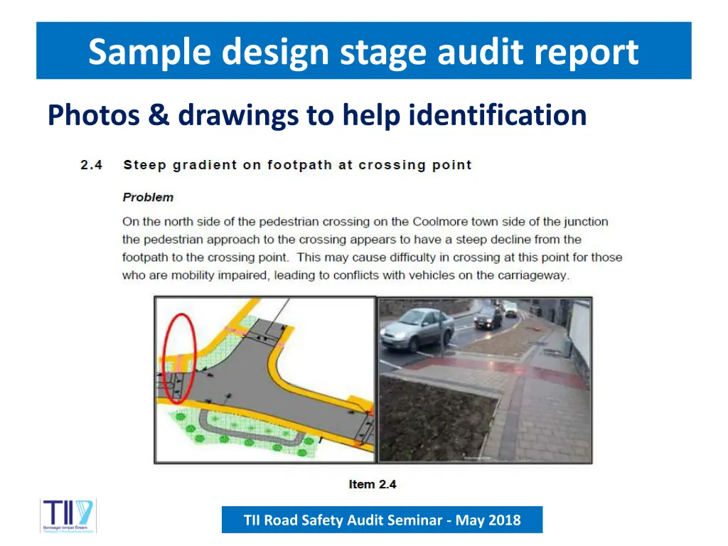 sample design stage audit report