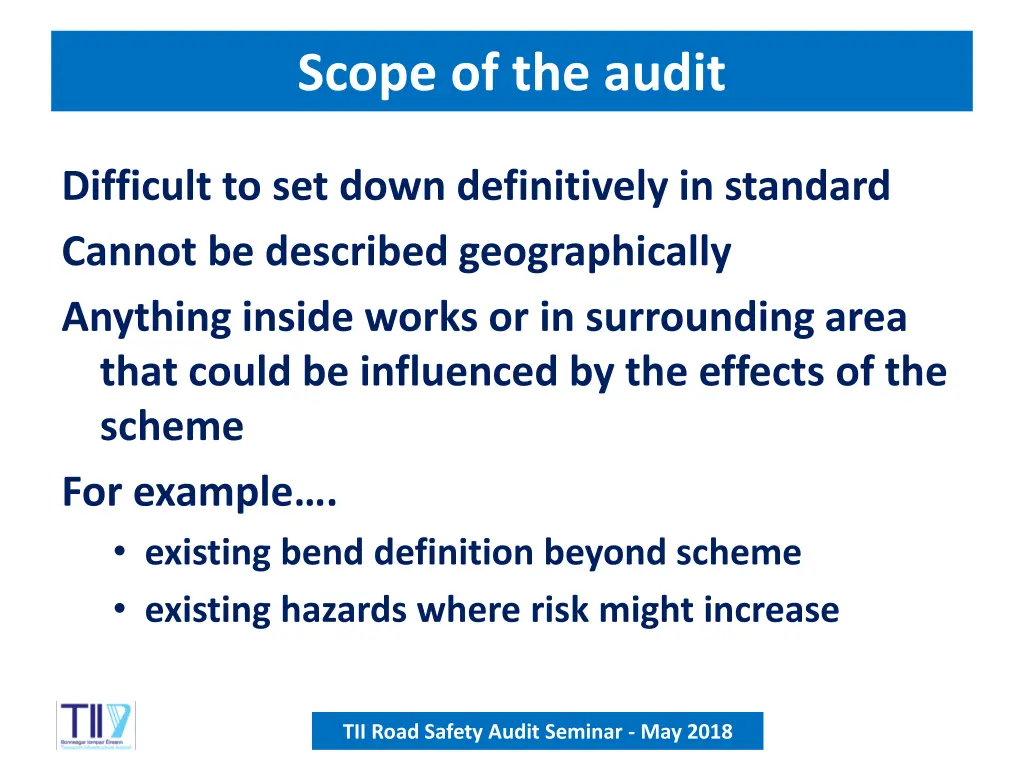 scope of the audit