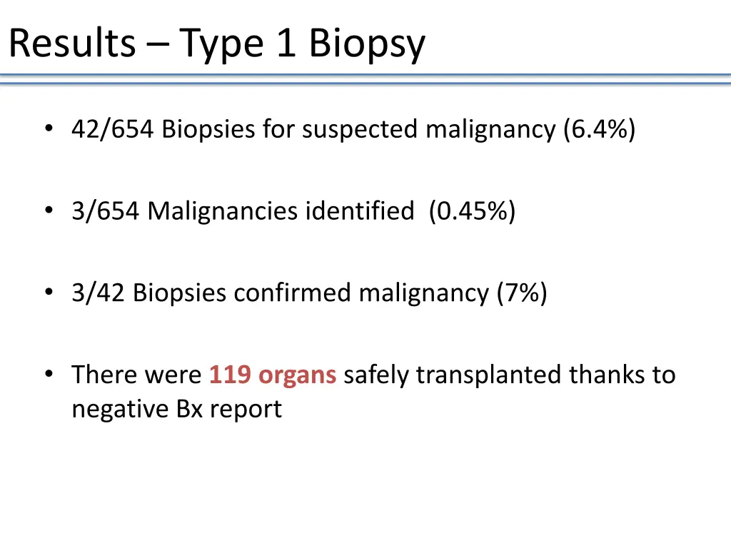 results type 1 biopsy