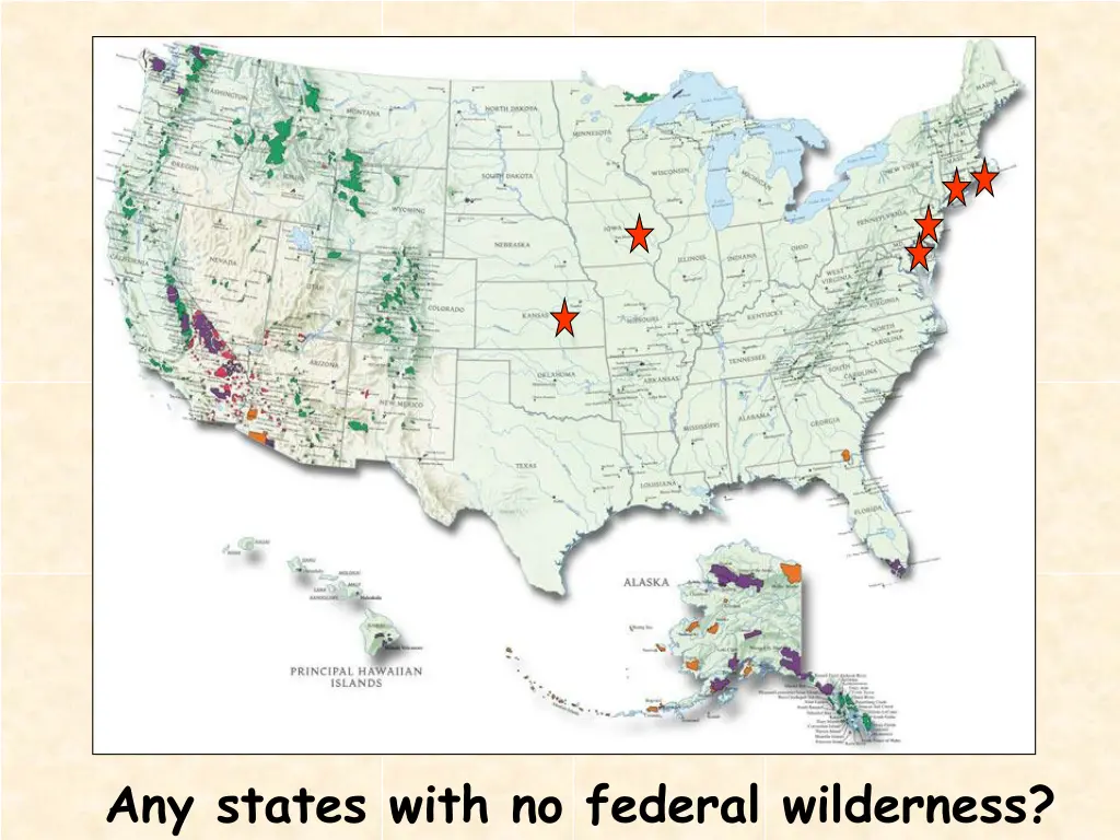 any states with no federal wilderness