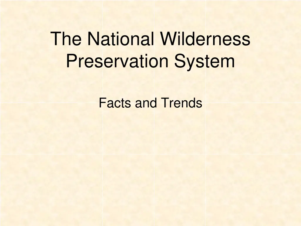 the national wilderness preservation system