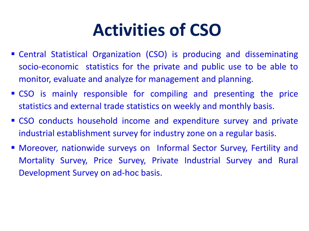 activities of cso