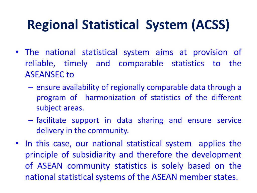 regional statistical system acss