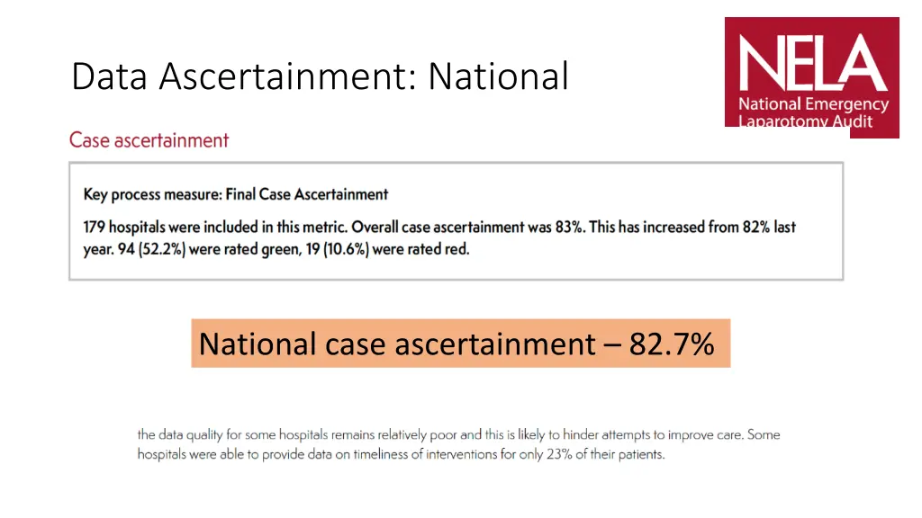 data ascertainment national