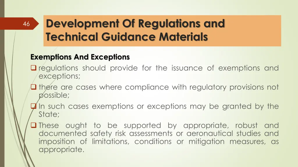 development of regulations and technical guidance 15