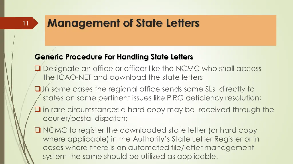 management of state letters 5