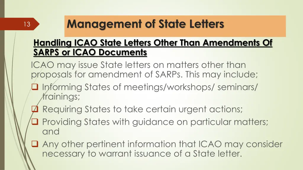 management of state letters 7