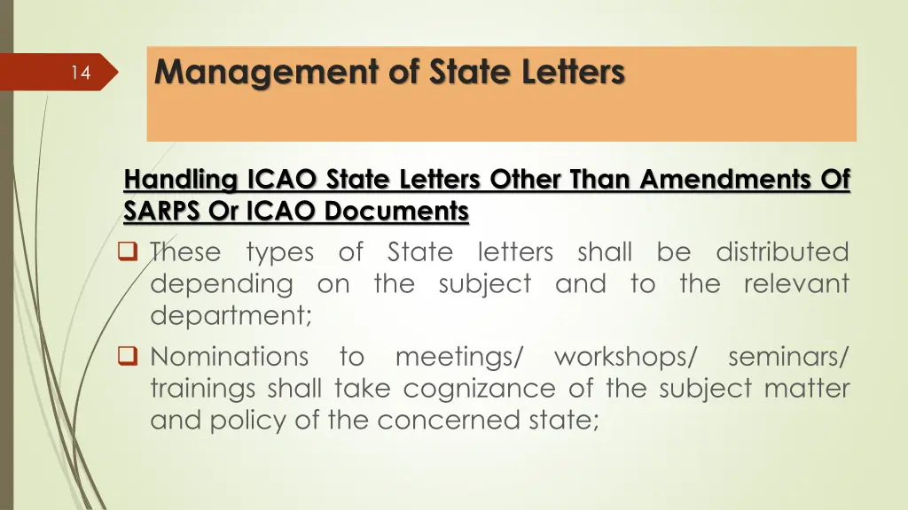 management of state letters 8