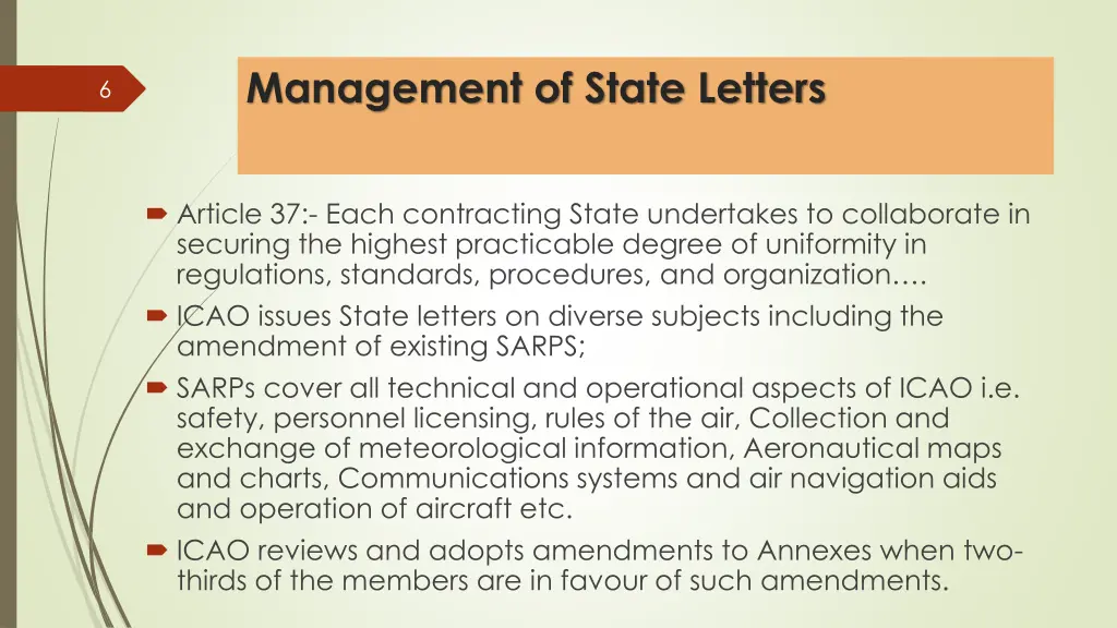 management of state letters