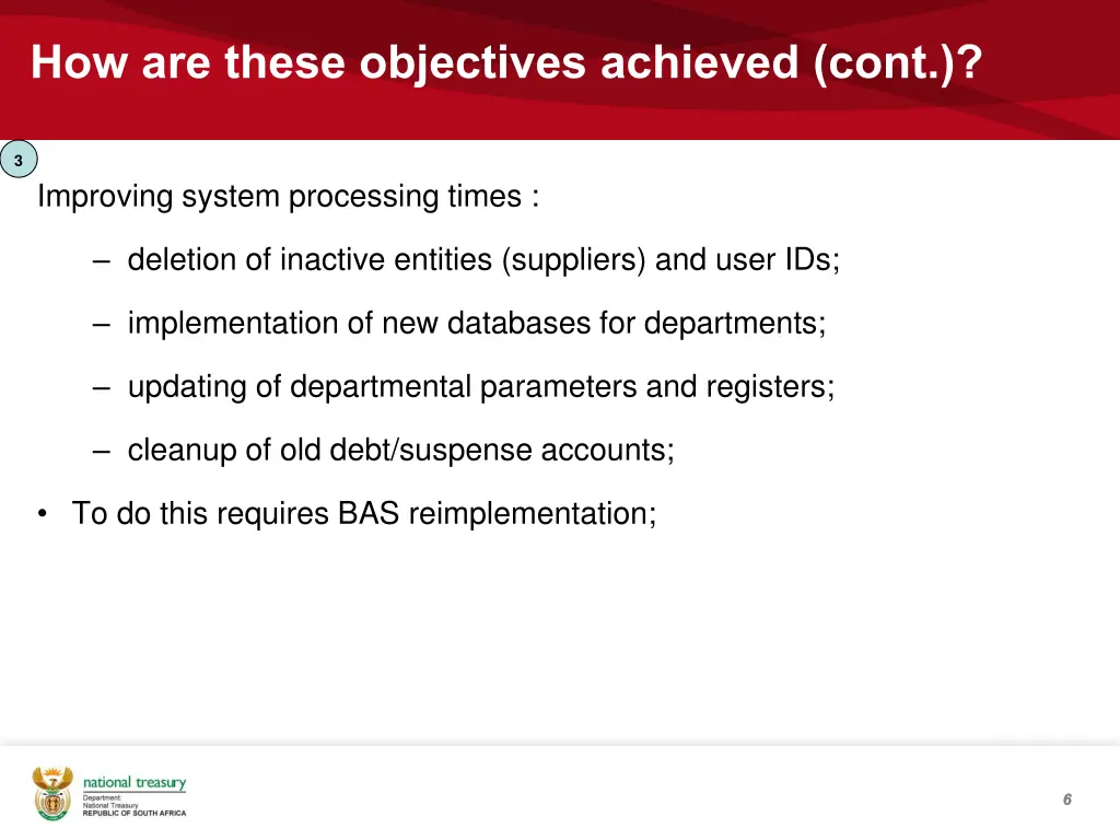 how are these objectives achieved cont 1