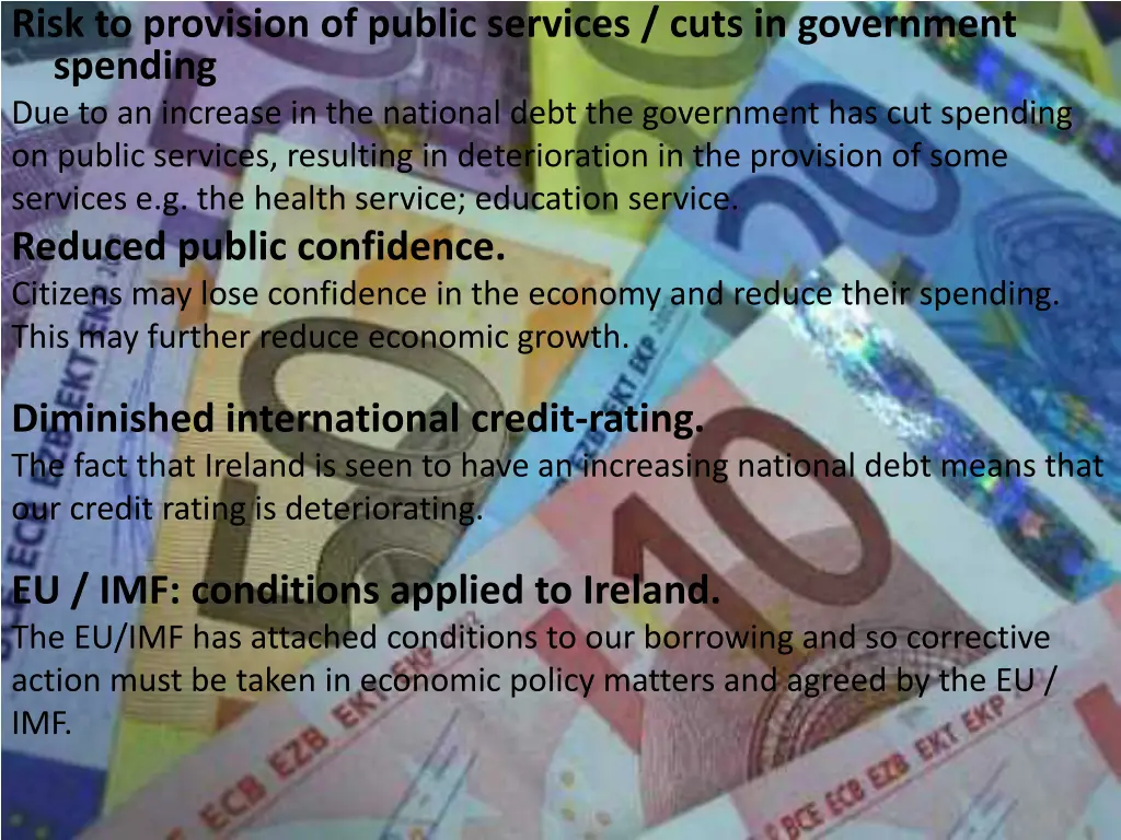 risk to provision of public services cuts