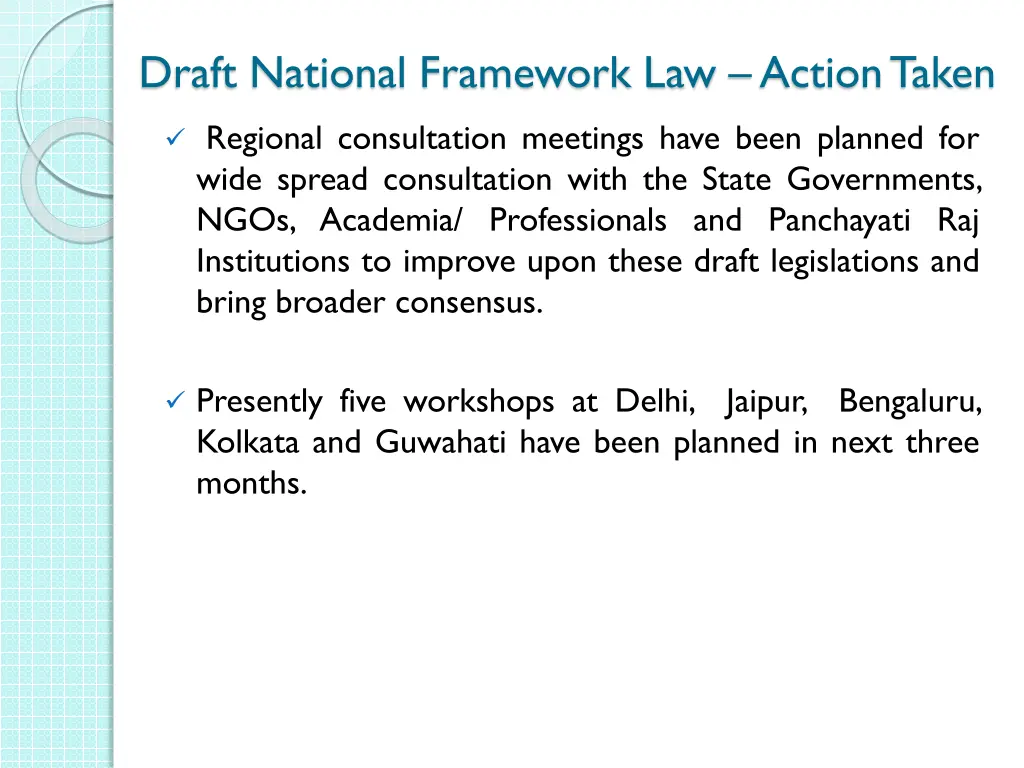 draft national framework law action taken 1