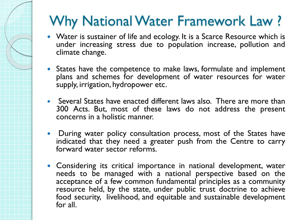 why national water framework law water