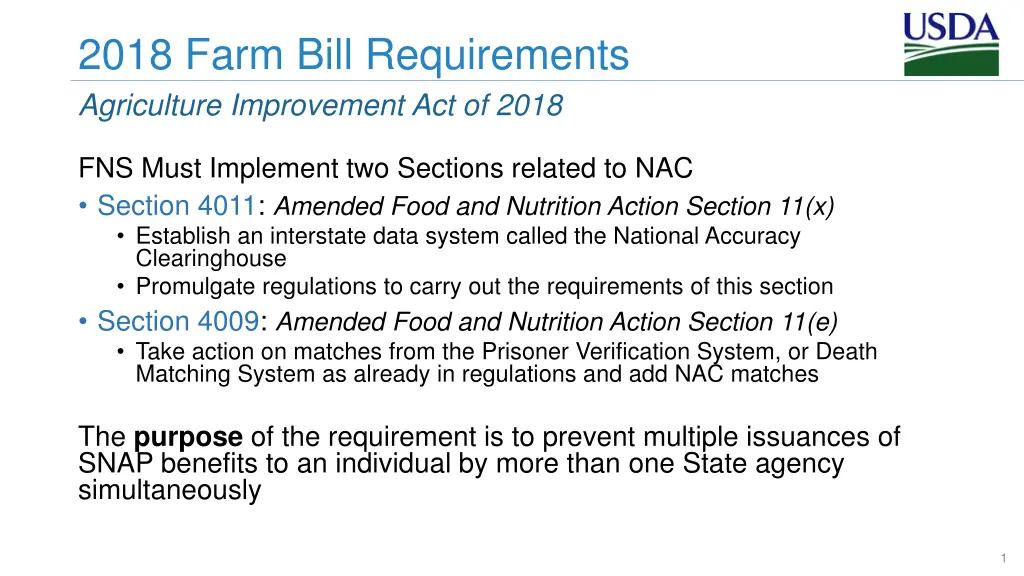 2018 farm bill requirements