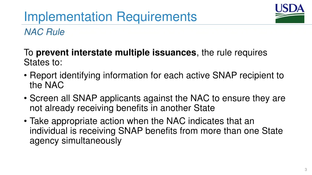 implementation requirements