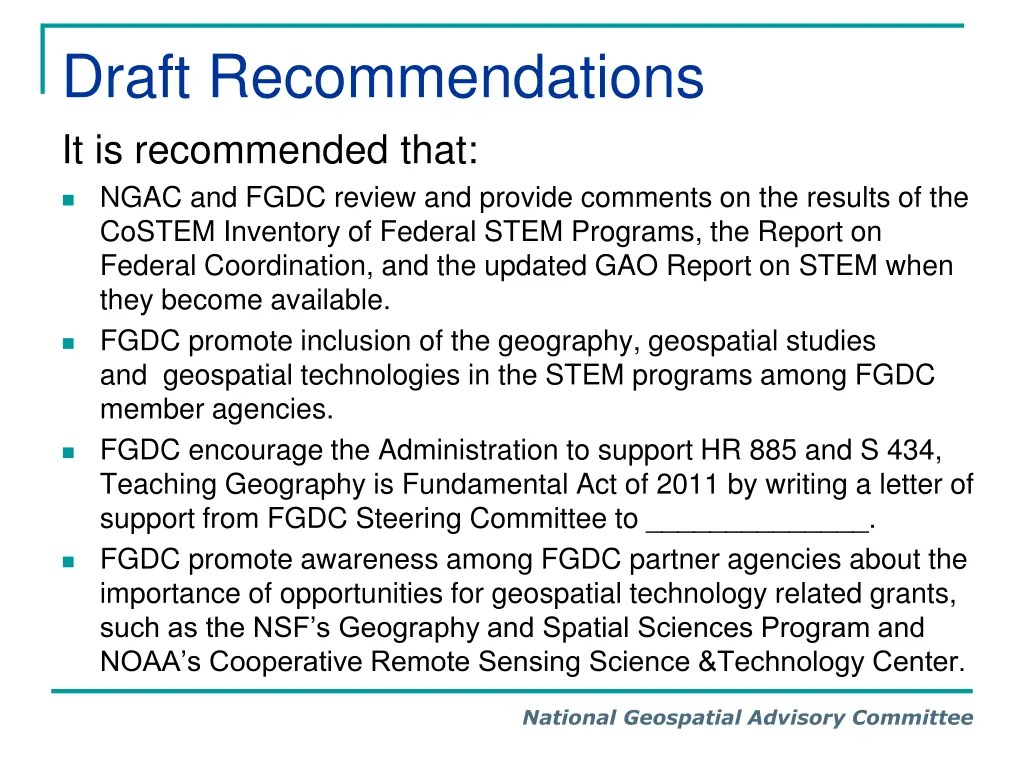 draft recommendations it is recommended that ngac