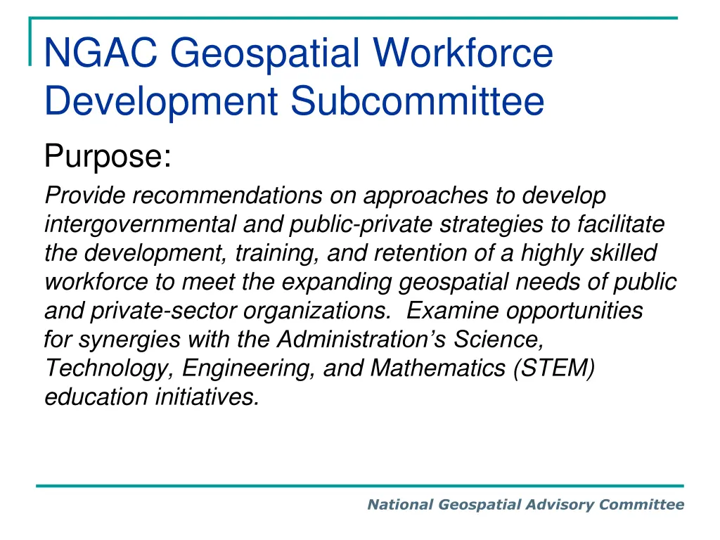 ngac geospatial workforce development