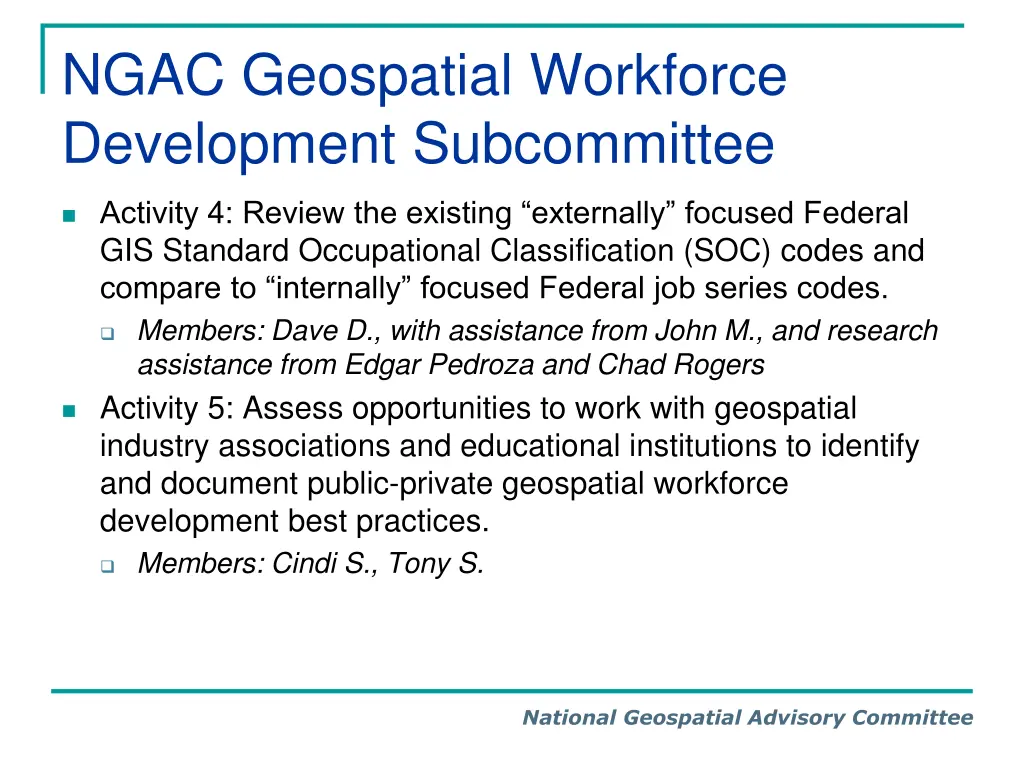 ngac geospatial workforce development subcommittee 2