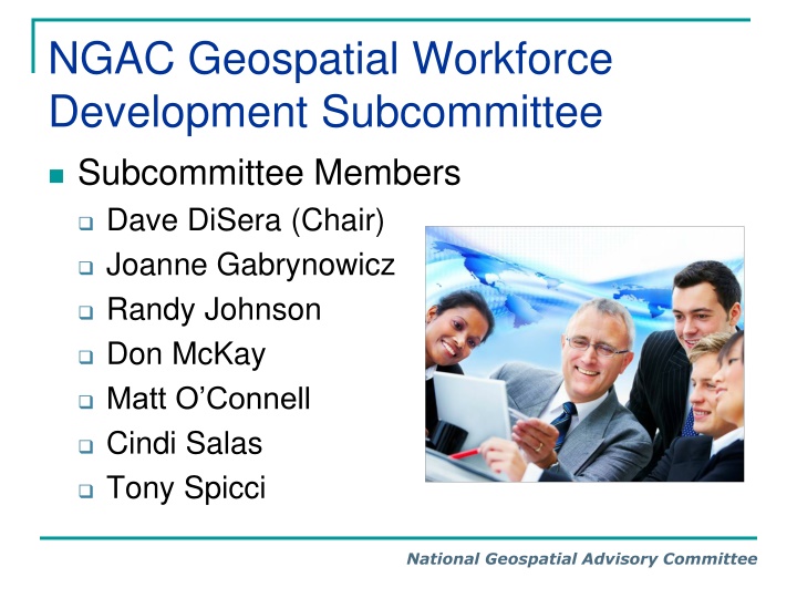 ngac geospatial workforce development subcommittee