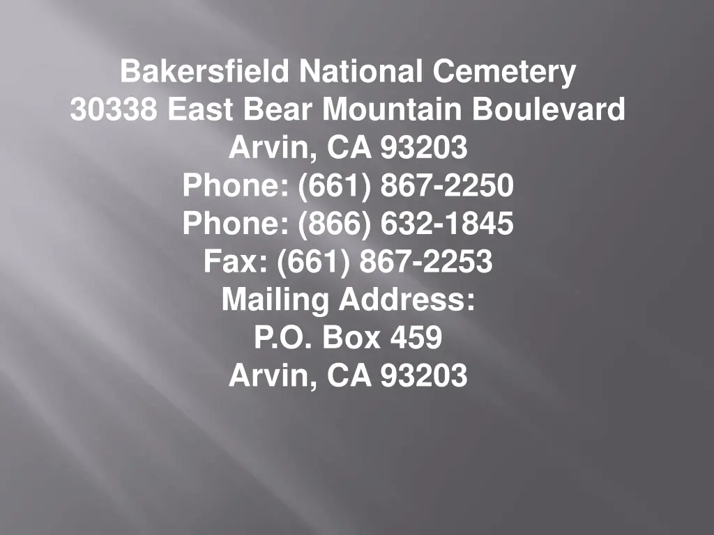 bakersfield national cemetery 30338 east bear