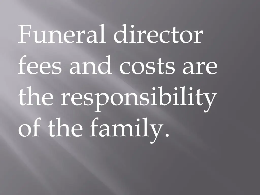 funeral director fees and costs