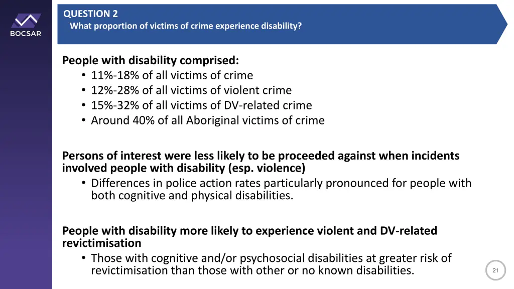 question 2 what proportion of victims of crime