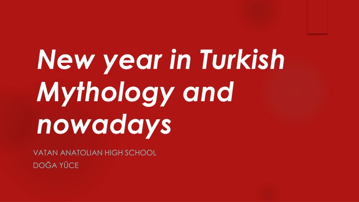 new year in turkish mythology and nowadays