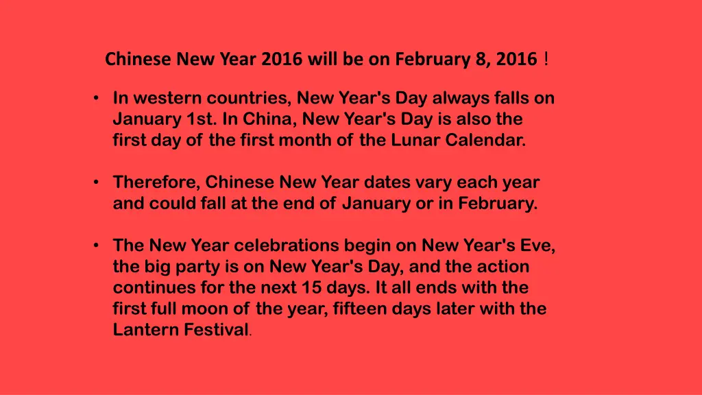 chinese new year 2016 will be on february 8 2016