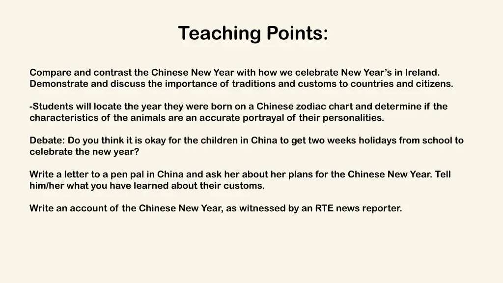 teaching points