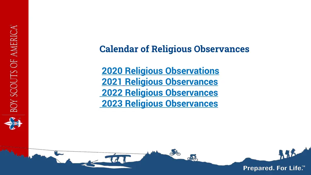 calendar of religious observances